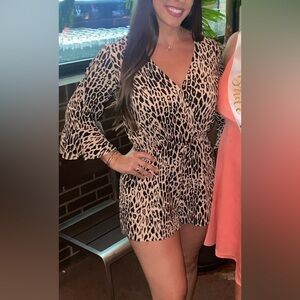 Express Leopard Print Romper